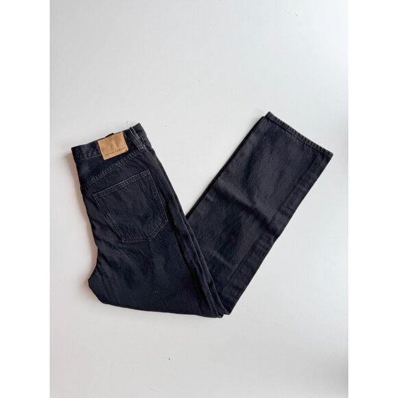 Aritzia DENIM FORUM Bonet High Rise Loose Black Rip Straight Leg Jeans, Size 26 - Picture 1 of 13